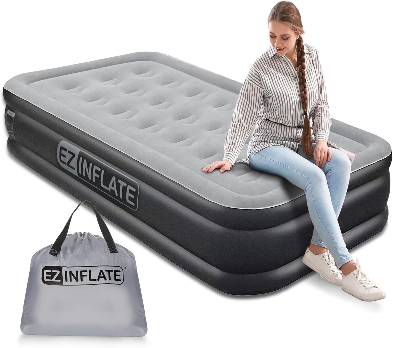 EZ Inflate Twin Air Mattress, 16″